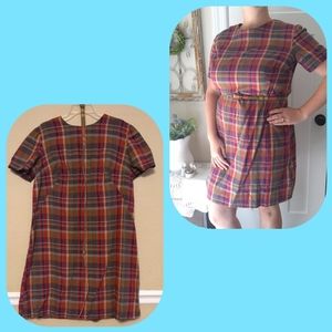 Vintage 1960s Plus Size Plaid Dress